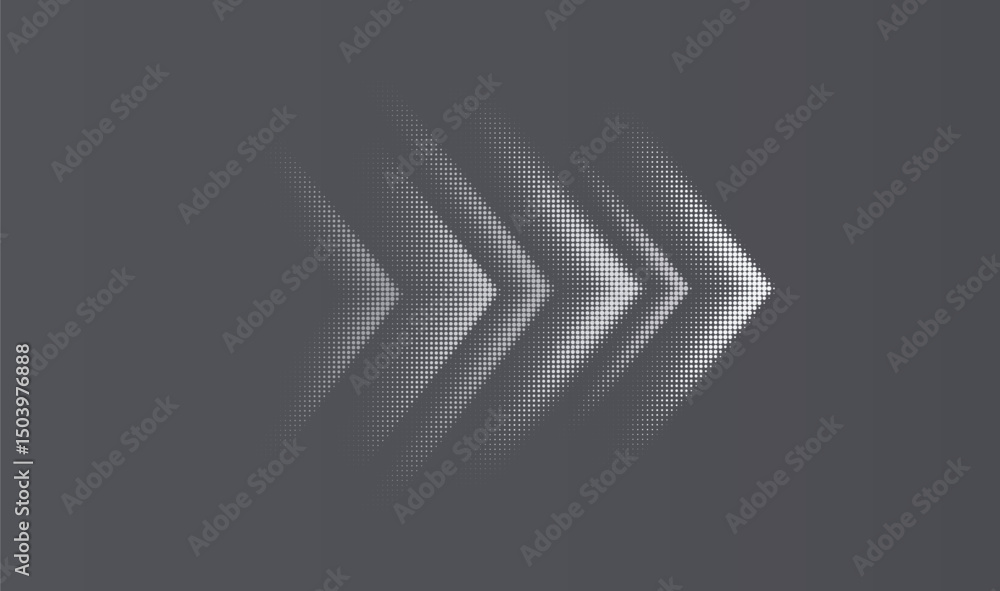 Poster high speed movement moving arrow of dots. big data traffic visualization, dynamic high speed data st