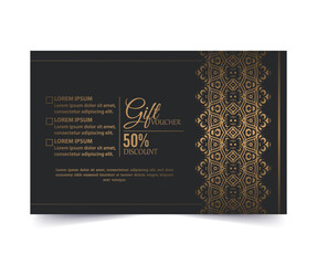 Luxury gold gift voucher template