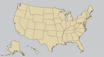 United States Map: A Simple Political Outline