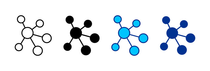 Network Simple Icon Set Multiple Style Vector Illustration