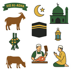 Eid al Adha Vector Elements. Islamic and Traditional Theme