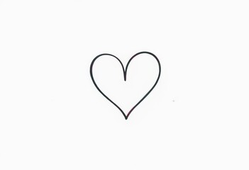 Minimalist tiny heart outline tattoo sketch; clean lines, simple shapes, white background,  abstract,  art