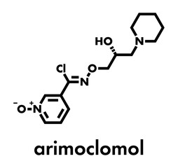 Arimoclomol Niemann-pick disease type C drug molecule. Skeletal formula.