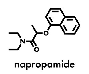 Napropamide pre-emergence herbicide molecule. Skeletal formula.