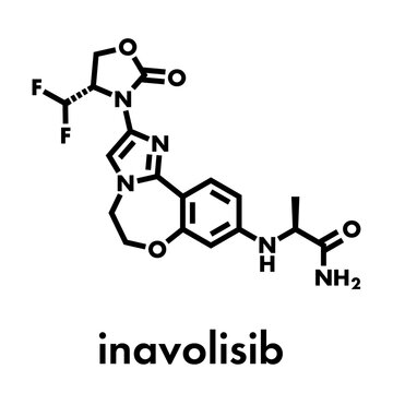 Inavolisib  cancer drug molecule. Skeletal formula.