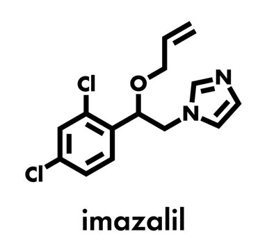 Imazalil (enilconazole) fungicide molecule. Skeletal formula.