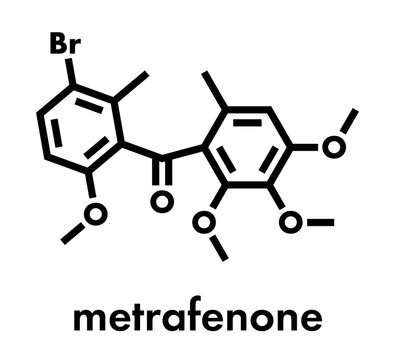 Metrafenone fungicide molecule. Skeletal formula.