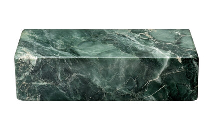 Blue Stone Block with Rough Texture Isolated on White Background
