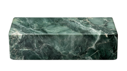 Blue Stone Block with Rough Texture Isolated on White Background
