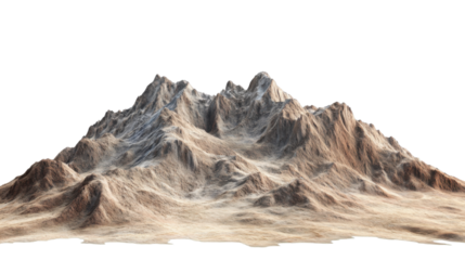 Snow-Covered Mountain Landscape with Clear Blue Sky
 Isolated on white background 