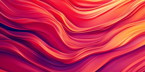 Fototapeta premium Abstract vibrant red and orange fluid waves flowing smoothly in motion