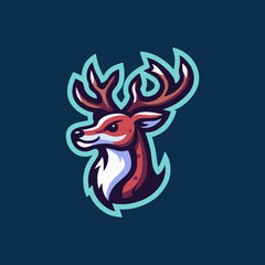 Forest Wildlife Animal Mascot Deer Character Illustration with Fun Cartoon Style Colorful Cute Antlers Stag Friendly Reindeer Icon Emblem Badge Vector Logo for Animal Illustration Nature Character