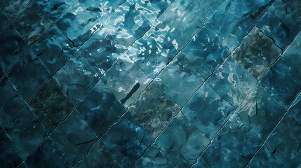 Blue ceramic tiles under clear pool water, perfect for seamless water textures, vacation graphics, and poolside content.