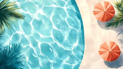 Blue ceramic tiles under clear pool water, perfect for seamless water textures, vacation graphics, and poolside content.