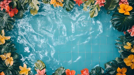 Underwater pool tile texture with moving reflections, great for luxury visuals, resort promotions, and calm aqua aesthetics.