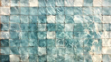 Underwater pool tile texture with moving reflections, great for luxury visuals, resort promotions, and calm aqua aesthetics.
