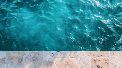 Underwater pool tile texture with moving reflections, great for luxury visuals, resort promotions, and calm aqua aesthetics.
