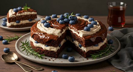 Chocolate Blueberry Cake Recipe Delicious Layers