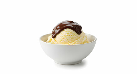 Vanilla Ice Cream with Chocolate Sauce