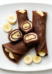 Chocolate Crepes with Banana Filling Recipe