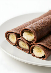 Chocolate Crepes with Banana Filling