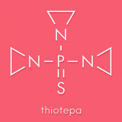 Thiotepa cancer drug molecule. Skeletal formula.