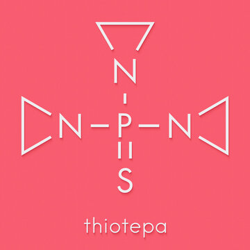 Thiotepa cancer drug molecule. Skeletal formula.