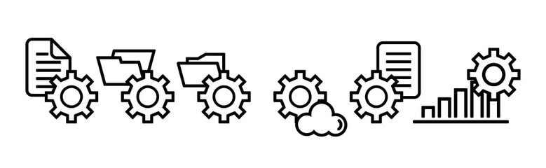 Set gear, wheel, machine, gears, icon, business, vector, cog, design, industry, cogwheel, engineering, symbol, work, technology, engine, factory, concept, illustration, mechanism, mechanical.