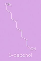 1-decanol herbicide molecule. Skeletal formula.