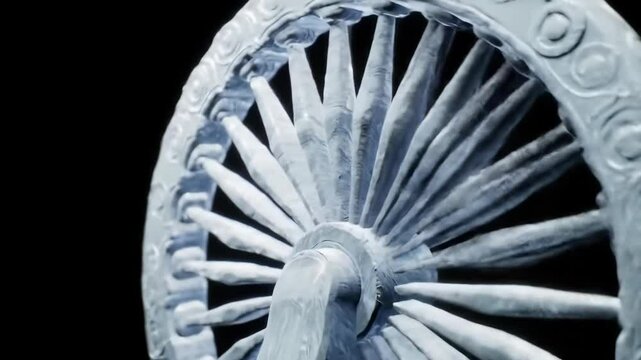 Ancient Dharmachakra Wheel: Intricate Design and Symbolic Representation of Buddhism
