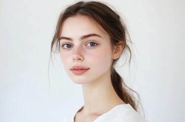 Bluebell flower with thin green stem, isolated