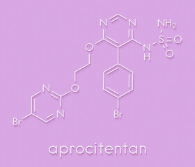 Aprocitentan hypertension drug molecule. Skeletal formula.