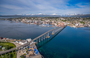 Fototapeta premium Bridge of city Tromso, Norway