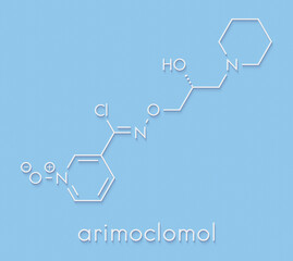 Arimoclomol Niemann-pick disease type C drug molecule. Skeletal formula.