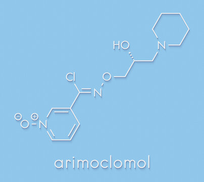 Arimoclomol Niemann-pick disease type C drug molecule. Skeletal formula.