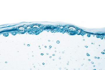 Close up water. Many bubbles in water close up, abstract water wave with bubbles...