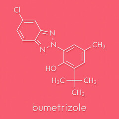 Bumetrizole UV absorber molecule. Skeletal formula.
