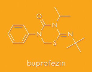 Buprofezin insect growth regulator molecule. Skeletal formula.