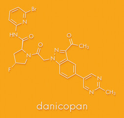 Danicopan paroxysmal nocturnal hemoglobinuria drug molecule. Skeletal formula.