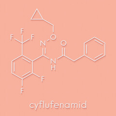 Cyflufenamid fungicide molecule. Skeletal formula.