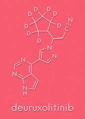 Deuruxolitinib alopecia drug molecule. Skeletal formula.