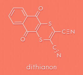 Dithianon fungicide molecule. Skeletal formula.