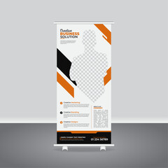 High-Quality Corporate Roll-Up Banner and Rack Card Print Template, business agency business pull up vertical display banner, luxury creative rollup, pull up banner template design
