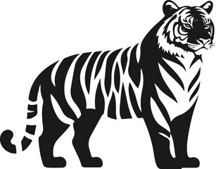 Obraz premium Powerful Tiger Silhouette Graphic