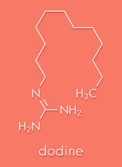 Dodine fungicide molecule. Skeletal formula.