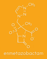 Enmetazobactam antibiotic adjuvant drug molecule. Skeletal formula.