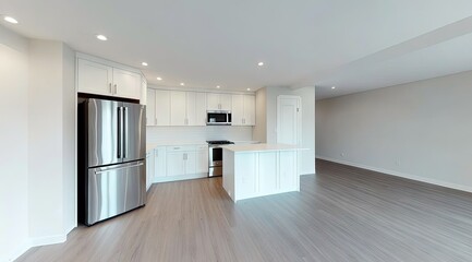 Modern open-concept kitchen and living area