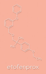 Etofenprox insecticide molecule. Skeletal formula.