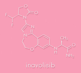 Inavolisib  cancer drug molecule. Skeletal formula.