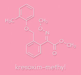 Kresoxim-methyl fungicide molecule. Skeletal formula.